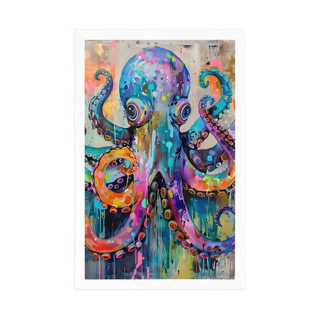 PLAKÁT CHOBOTNICE S IMITACÍ MALBY - CHOBOTNICE - PLAKÁTY