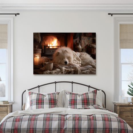 OBRAZ VÁNOČNÍ POHODA U KRBU - VÁNOČNÍ A ZIMNÍ OBRAZY - OBRAZY