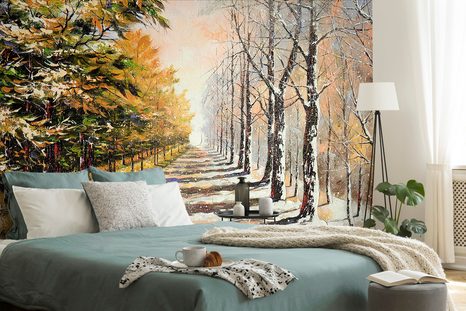 TAPETE HERBSTLICHE BAUMALLEE - TAPETEN - 🔥 TOTALAUSVERKAUF