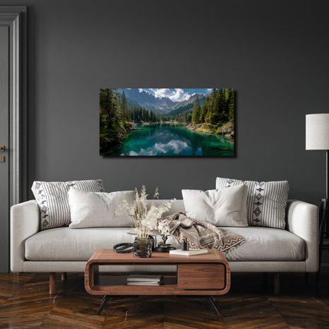 WANDBILD SPIEGELUNG DER BERGE IM SEE - BILDER SEEN - BILDER