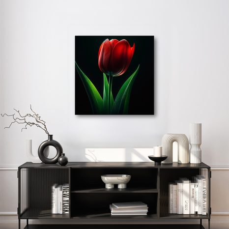 OBRAZ KVĚT TULIPÁNU V NOCI - OBRAZY TULIPÁN - OBRAZY