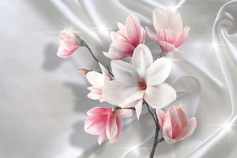 SELF ADHESIVE WALLPAPER WHITE MAGNOLIA - WALLPAPERS - 🔥 TOTAL SALE 🔥