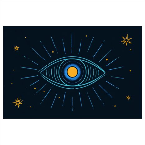 TABLEAU SUR TOILE – ŒIL MYSTIQUE DANS LES ÉTOILES - TABLEAUX PAR THÈME - TABLEAUX