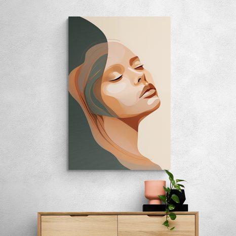 QUADRO SU TELA – BELLEZZA FEMMINILE PEACH FUZZ - QUADRI DI DONNE - STAMPE E QUADRI