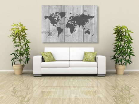 TABLOU HARTA GRI PE FUNDALUL DE LEMN - TABLOURI CU HĂRȚI - TABLOURI