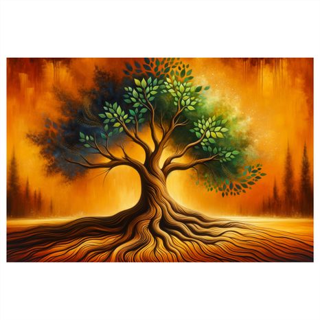 WANDBILD BAUM DES LEBENS IM GLANZ - BILDER BÄUME DES LEBENS - BILDER