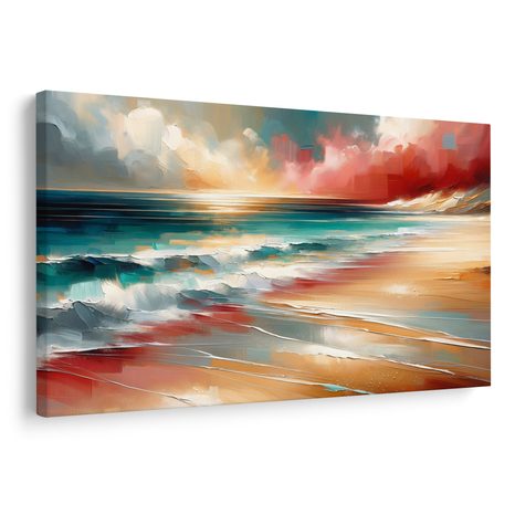 OBRAZ TYRKYSOVÉHO MOŘE S VLNAMI - OBRAZY MOŘE A PLÁŽ - OBRAZY