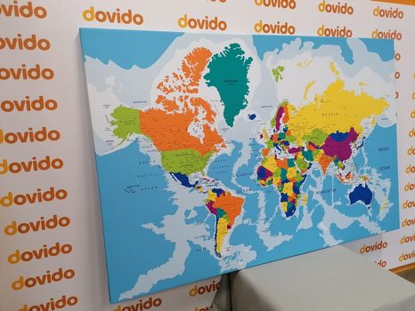 WANDBILD AUF KORK BUNTE WELTKARTE - WANDBILDER AUF KORK - 🔥 TOTALAUSVERKAUF