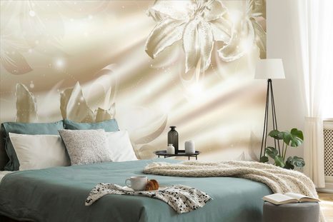 WALLPAPER GOLDEN LILY OF LUXURY - WALLPAPERS LILIES - WALLPAPERS