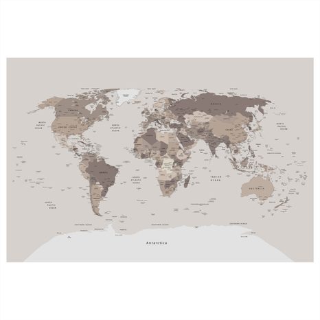 OBRAZ NA KORKU MAPA SVĚTA V BÉŽOVÉM PROVEDENÍ - PICTURES ON CORK - PICTURES