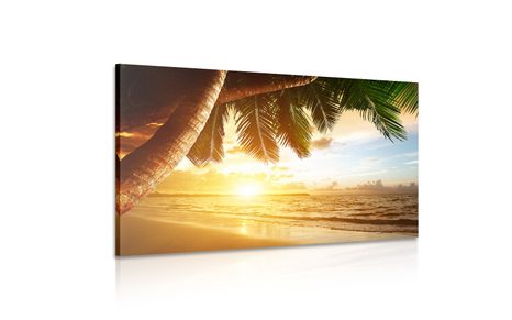 КАРТИНА НА ПЛАТНО – ИЗГРЕВ НА КАРИБСКИЯ ПЛАЖ - КАРТИНИ НА ПРИРОДАТА И ПЕЙЗАЖИ - КАРТИНИ