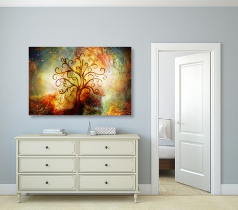 KÉP ÉLETFA BOLYGÓ ABSZTRAKT ELEMEKKEL - ÉLETFÁK KÉPEK - KÉPEK