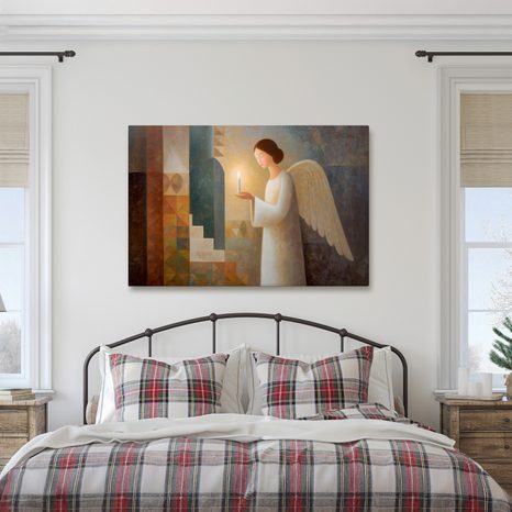 VÁNOČNÍ OBRAZ OCHRAŇUJÍCÍ ANDĚL - VÁNOČNÍ A ZIMNÍ OBRAZY - OBRAZY