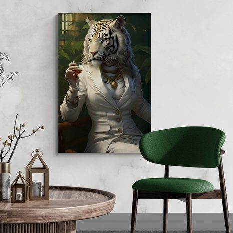 QUADRO SU TELA – GANGSTER ANIMALE TIGRE FEMMINA - QUADRI DI GANGSTER ANIMALI - STAMPE E QUADRI