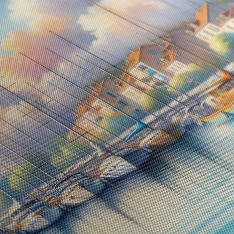 WANDBILD RUHIGER HAFEN BEI SONNENAUFGANG - BILDER MEER UND STRAND - BILDER