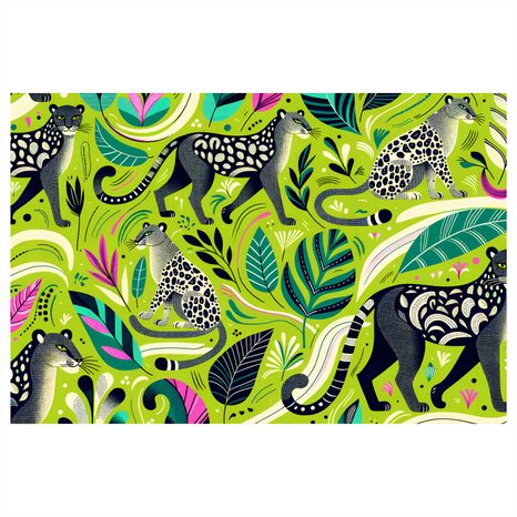 WANDBILD LEOPARDEN IM DSCHUNGEL - BILDER VON KATZEN - BILDER