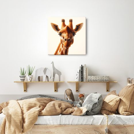 WANDBILD DETAILREICHER BLICK DER GIRAFFE - WANDBILDER ZEBRAS UND GIRAFFEN - BILDER