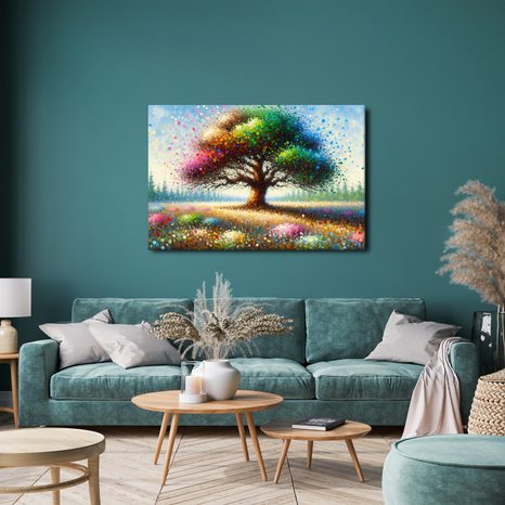 WANDBILD BAUM DES LEBENS IM FARBENWIRBEL - BILDER BÄUME DES LEBENS - BILDER