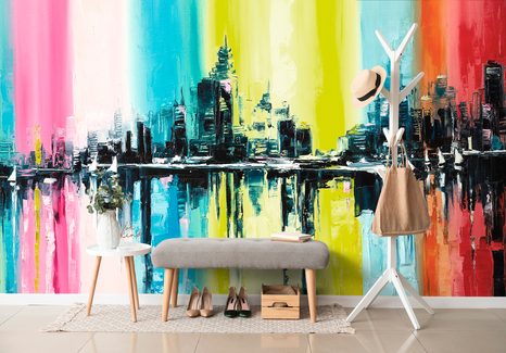 TAPETE ÖLGEMÄLDE DER STADT - TAPETEN VON STÄDTEN - TAPETEN