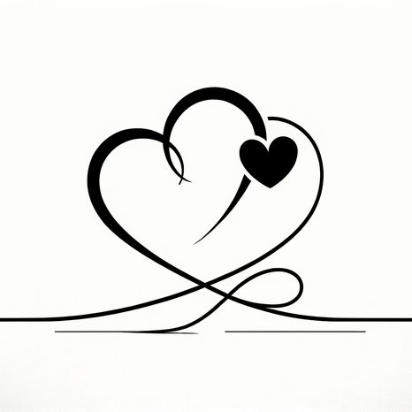 WANDBILD MINIMALISTISCHE SCHWARZE HERZEN - BILDER MIT LIEBESMOTIVEN - BILDER