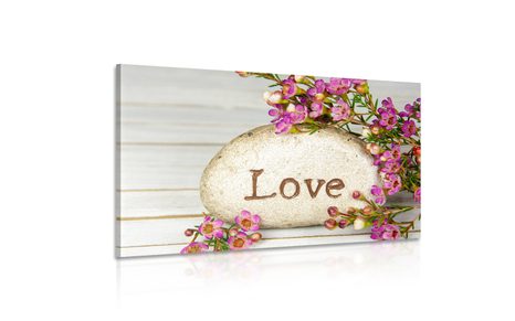 OBRAZ S NÁPISEM NA KAMENI LOVE - OBRAZY S CITÁTY A NÁPISY - OBRAZY
