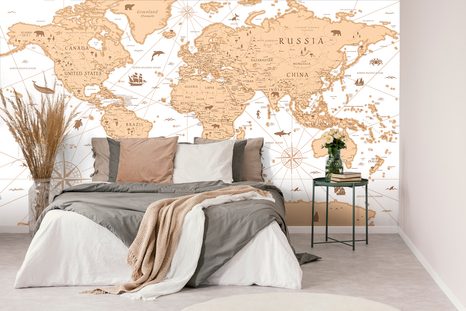 CARTA DA PARATI – MAPPA BEIGE - CARTA DA PARATI MAPPE - CARTA DA PARATI