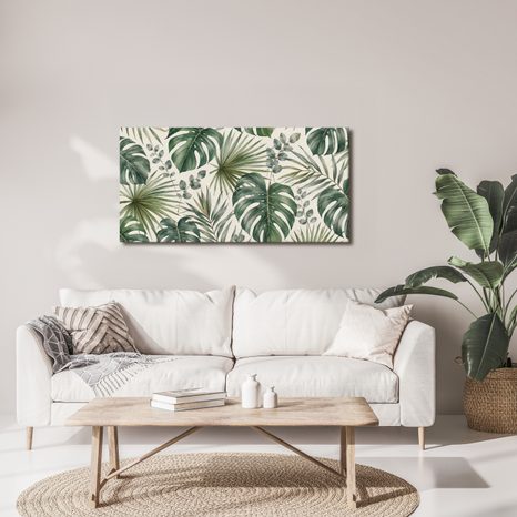 CANVASTAVLA EXOTISK BOTANISK HARMONI - TAVLOR MED TRÄD OCH BLAD - TAVLOR