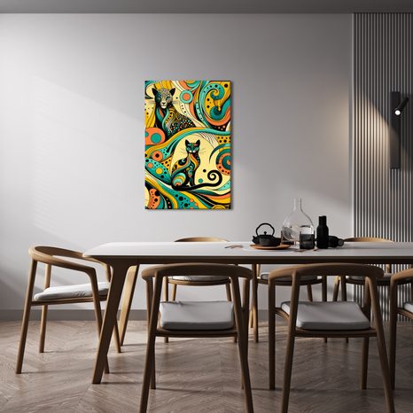 WANDBILD ORNAMENTALE KATZEN - BILDER VON KATZEN - BILDER