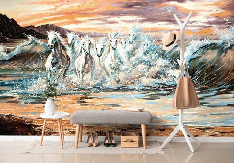 SELBSTKLEBENDE TAPETE WASSERPFERDE - SELBSTKLEBENDE TAPETEN - TAPETEN