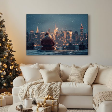 OBRAZ SANTA VE VELKOMĚSTĚ - VÁNOČNÍ A ZIMNÍ OBRAZY - OBRAZY