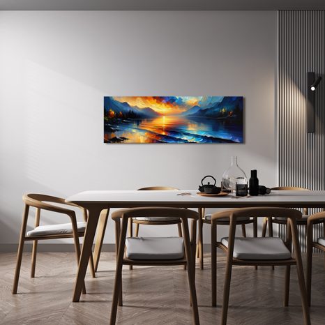 OBRAZ KLIDNÝ VEČER U VODY - OBRAZY VÝCHOD A ZÁPAD SLUNCE - OBRAZY