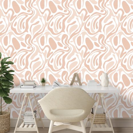 SAMOLEPÍCÍ FOTOTAPETA ORGANICKÉ BÉŽOVÉ VLNY - VZOROVANÉ TAPETY - TAPETY