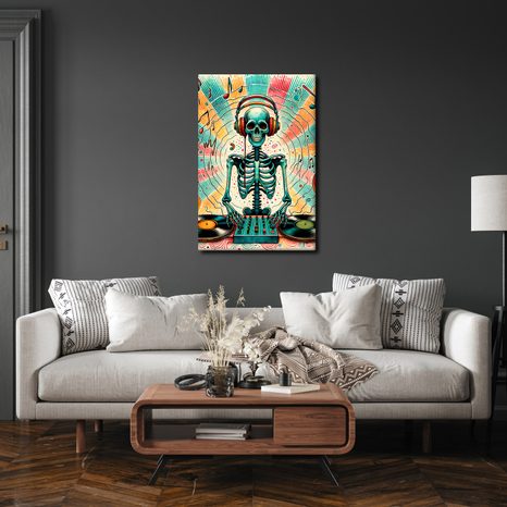 TABLOU DJ SCHELET COLORAT - TABLOURI PENTRU CAMERA STUDENȚILOR - TABLOURI