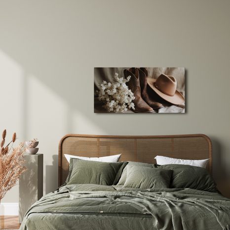 OBRAZ RUSTIKÁLNÍ ELEGANCE S KVĚTINAMI - OBRAZY ZÁTIŠÍ - OBRAZY