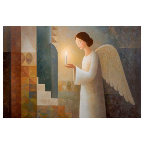 VÁNOČNÍ OBRAZ OCHRAŇUJÍCÍ ANDĚL - VÁNOČNÍ A ZIMNÍ OBRAZY - OBRAZY