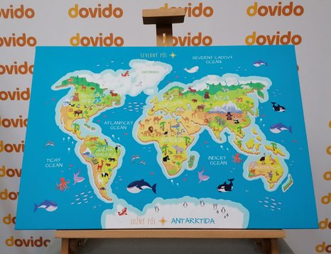 OBRAZ DETSKÁ MAPA SO SLOVENSKÝMI NÁZVAMI - OBRAZY MAPY - OBRAZY