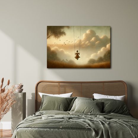 WANDBILD MÄDCHEN AUF DER SCHAUKEL - BILDER VON MENSCHEN - BILDER