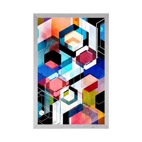 POSTER ABSTRAKTE GEOMETRIE - ABSTRAKT UND GEMUSTERT - POSTER