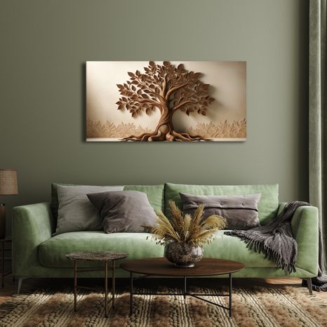 TABLOU ARBORELE VIEȚII ÎN TONURI NATURALE - TABLOURI ARBORII VIEȚII - TABLOURI