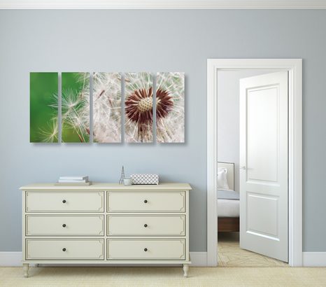 TABLOU 5-PIESE SEMINȚE DE PĂPĂDIE - TABLOU FLORI - TABLOURI