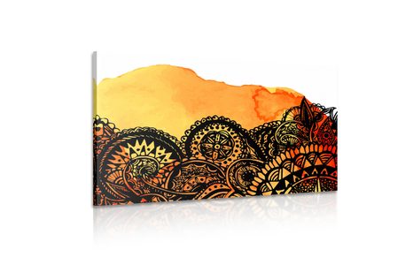 SLIKA MANDALA ORANŽNI AKVAREL - SLIKE FENG SHUI - SLIKE