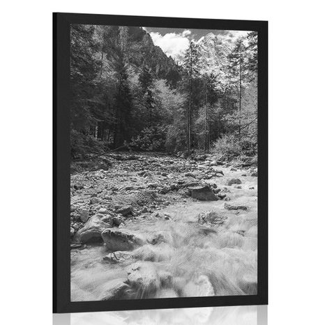 POSTER BLACK AND WHITE MOUNTAIN LANDSCAPE - BLACK AND WHITE - POSTERS