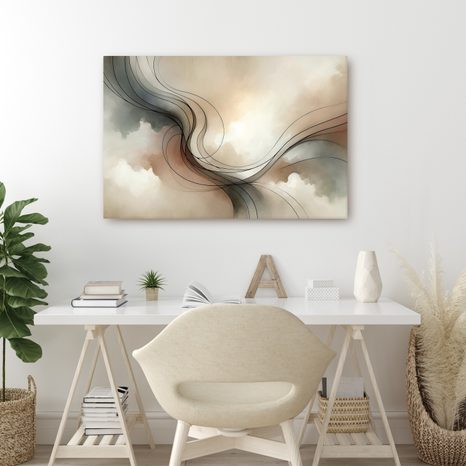 WANDBILD ZARTE LINIEN IM RAUM - WANDBILDER ABSTRAKTE FORMEN - BILDER