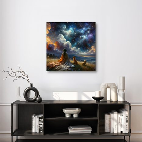 OBRAZ POSTAVA S LIŠKOU A PSEM - OBRAZY LIDÍ - OBRAZY