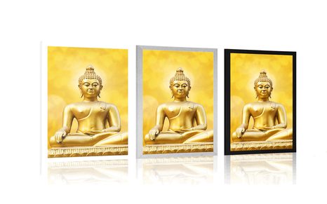 POSTER GOLDENE BUDDHA-STATUE - FENG SHUI - POSTER