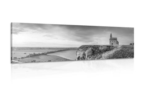 CANVAS PRINT OLD CHURCH IN NITRA IN BLACK AND WHITE - PICTURES - 🔥 TOTAL SALE 🔥