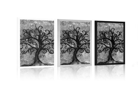 PLAKÁT ČERNOBÍLÝ STROM ŽIVOTA - ČERNOBÍLÉ - PLAKÁTY