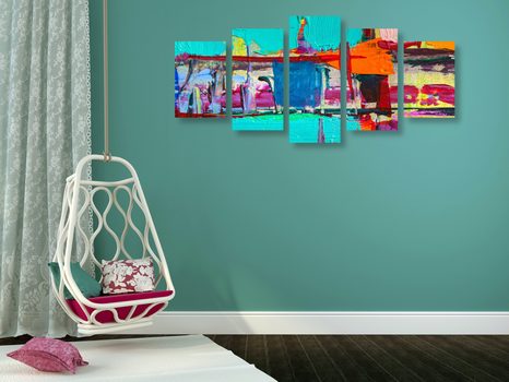 TABLOU 5-PIESE OPERA DE ARTA ABSTRACTĂ - TABLOURI ABSTRACTE - TABLOURI