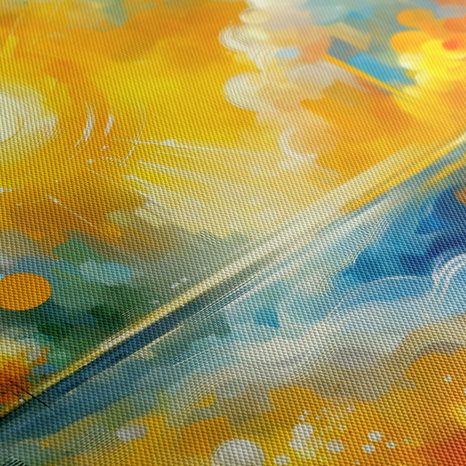 WANDBILD BLAUE WELLEN ZWISCHEN WIESEN - BILDER VON NATUR UND LANDSCHAFT - BILDER