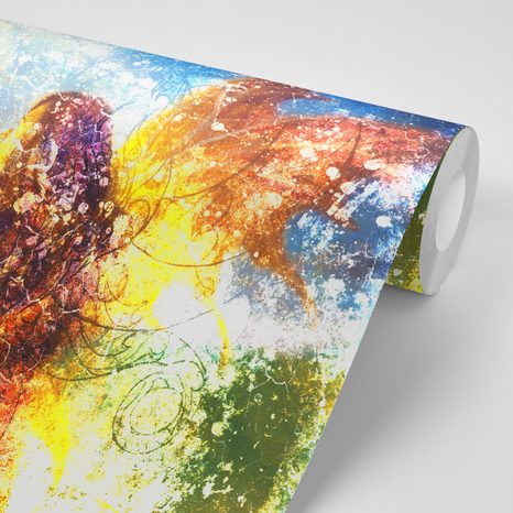 TAPETE GEMALTE FRAU - ABSTRAKTE TAPETEN - TAPETEN